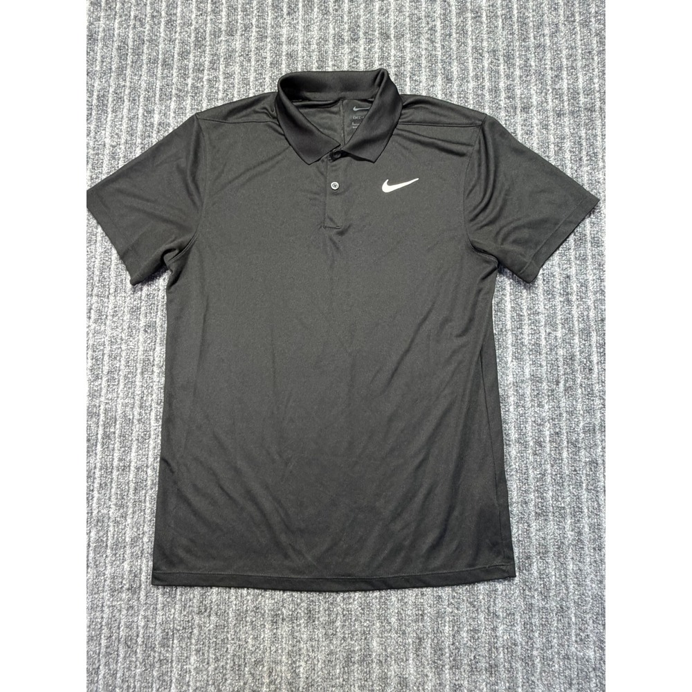 Nike Polo Shirt Mens S Dri-FIT Short Sleeve Swoosh Logo Golf Teem Minimalist
